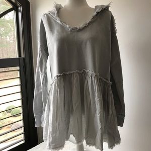Free People Baby Blue Tunic with Hood